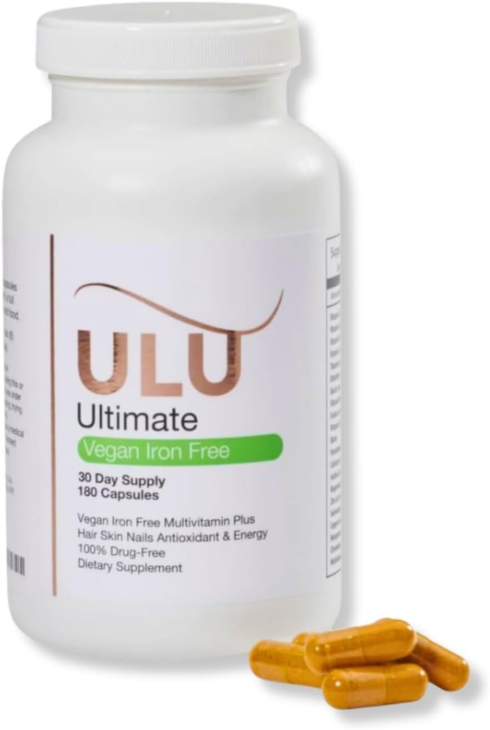 Ultimate Multivitamin: Wegan, Żelazo wolne, Promotes Silger Hair, Skóra, & Nails i Poprawia przeciwutleniacz & Energia z lepszego snu i mniej stresu - 180 Kapsułki (30- Day Supply)