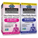 Garden of Life Probiotic Bundle: Dr Utworzony raz dziennie Probiotyki Kobiet i Mężczyzn, 50 Miliard CFU półka Stable, Nie-GMO Probiotyk dla mężczyzn i kobiet z prebiotycznym włóknem, 30 Kapsułki każdy