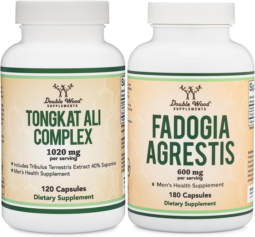 Double Wood Supplements Tongkat Ali i Fadogia Agrestis Bundle - Zdrowie mężczyzn i wydajność atletyczna