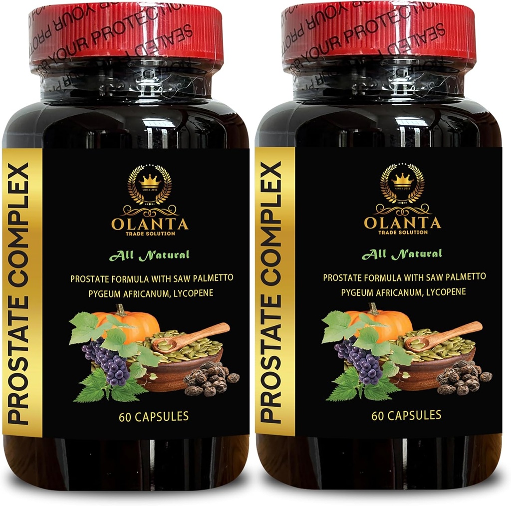 Generic Natural Prostate Complex - Pigeum i Piła Palmetto dla mężczyzn Wsparcie prostaty i częste oddawanie moczu, Prostate Dietetyczny Suplement, Nutritional Support for Prostate - 2 Butelki