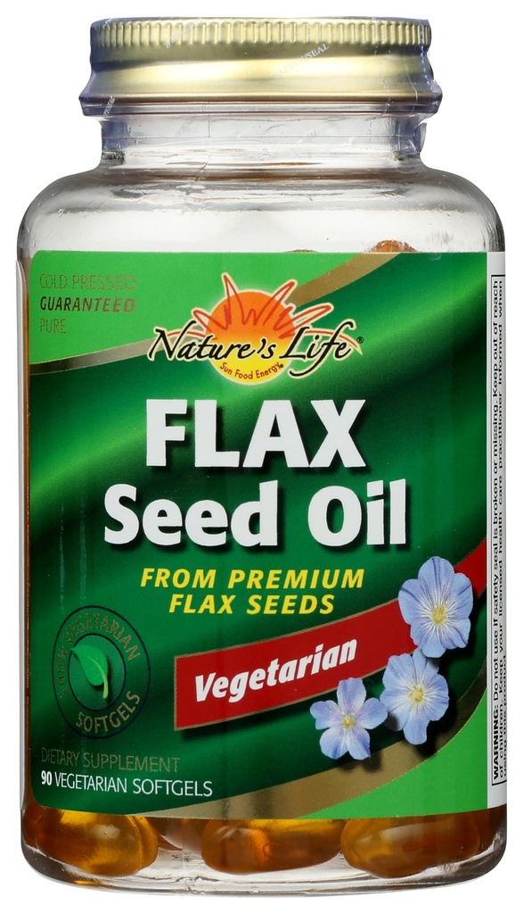Natura 's Life 100% Wegetarian Flax Seed Oil Softgels