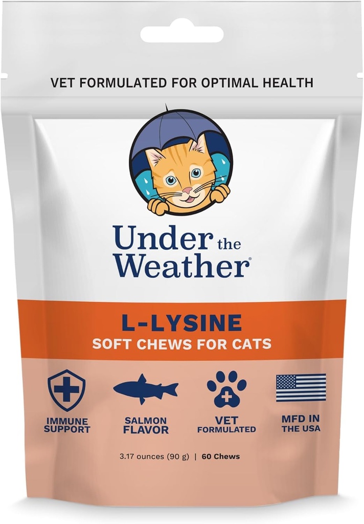 Pod pogodą Pet Daily Cat L- Lysine 124; Boost Immune System Redukcja objawów układu oddechowego 124; Zachowanie prawidłowej odpowiedzi układu immunologicznego 124; 60 Star Shaped Soft Chews