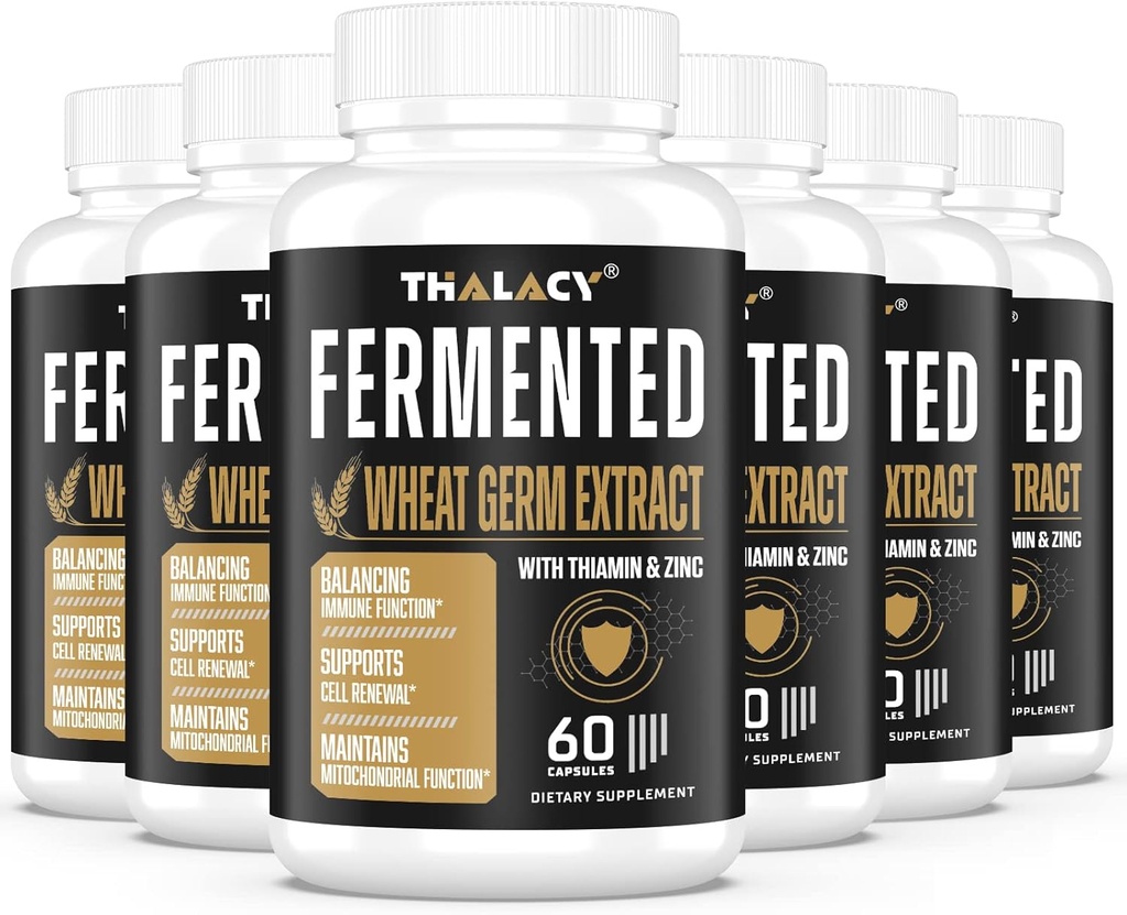 Spermidine Supplements 13mg - 1300mg Wheat Germ Extract Capsules Potent Formula z wyższą zawartością spermidyny i cynku dla zdrowego starzenia, Codzienne immunologiczne i odnowy komórek (6 Pack)