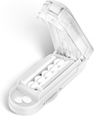 DUBSTAR Pill Cutter Splitter dla małych i małych tabletek, mnogie szczypce do piór dla małych lub dużych tabletek, Regulowany Pill Splitter z urządzeniem do krycia i Blade Guard dla wielu tabletów (jasny biały)