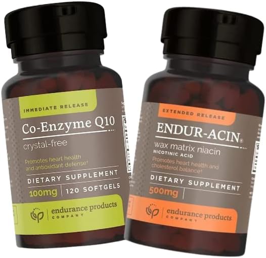 Co- Enzyme Q10 wolny od kryształów (120 softgeli) i Endur- Acin Niacyna