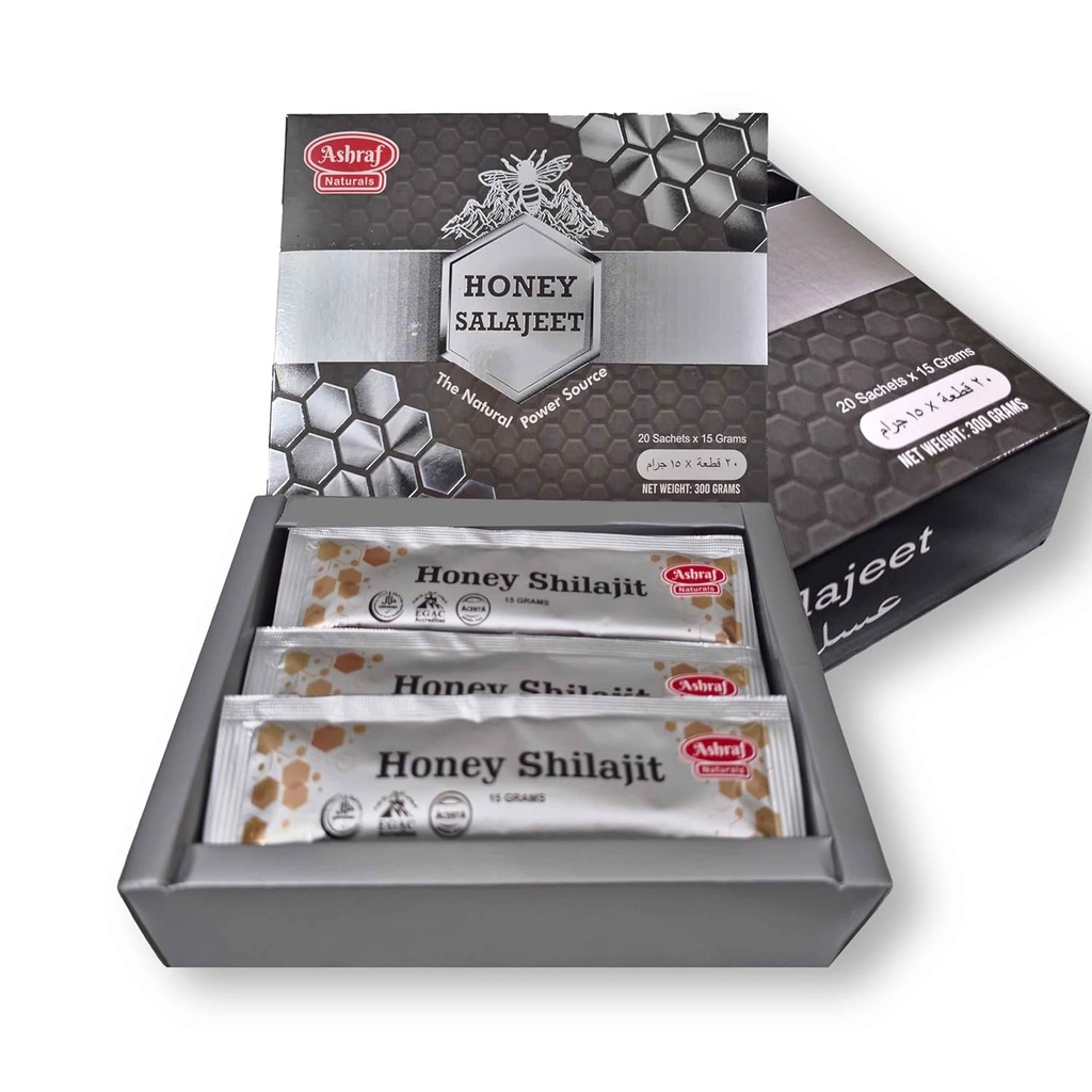 Natural Shilajit Honey Sticks 15 Gram Każdy 20 Sticks - Shilajit Resin z czystego surowego miodu, Fulvic Acid & Trace Minerals, Plant Based Nutricents for Energy, Vitality & Immune Support Agregability 124; Shilajit Resin z czystego surowego miodu, Fulvic Acid & Trace Minerals, Plant Based Nutrigents for Energy, Vitality & Immune Support Agregaints 124; Shilajt 124; 20 Sticks