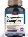 Chelated Magnezu Complex Supplement 960mg Per Serving, 10 Forms, Glicynian magnezu, Cytrynian, jabłczan, Taurate & More, Support Sleep & Energy, Wysoka absorpcja, 90 Czapki wegańskie