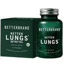 Betterbrand Better Lungs Health Pack - BetterLungs & BetterLungs Detox Tea Bundle - Codzienne Reporatory Health Supplement - 15X Herbal Tea Bags + 60 Kapsułki