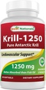 Najlepsze Naturals Pure Antarctic Krill Oil 1250 mg (Triple Strength) z Omega- 3s EPA, DHA i Astaksantyna 60 Softgels