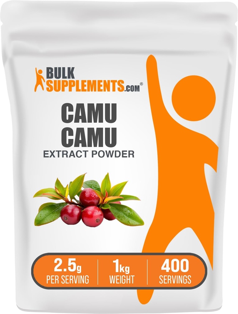 BulkSupplements.com Camu Camu Extract Powder - Superfood Supplement, Herbal Supplement - Vegan & Gluten Free, 2,5g per Serving, 1kg (2,2 kg) (Opakowanie po 1)