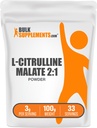 BulkSupplements.com L- Citrulline Malate 2: 1 Powder - Nitric Oxide Boost, Citrulline Malate Supplement - Unflavored & Gluten Free - 3g per Servings, 100g (3.5 oz) (Opakowanie po 1)