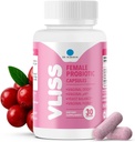 Dr Robaina Women 's Daily Vaginal Probiotic + Cranberry & Ananas, 5 B CFU Lactobacillus (rhamnosus, reuteri, gasseri, crispatus), pH Balance & Odor Control, Witamina C & B- 12, 30 Kapsułki wegańskie