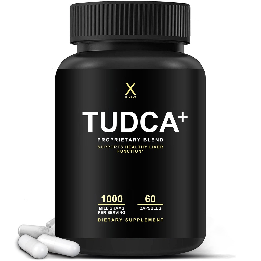 HUMANX TUDCA + 1000mg Bile Salts Liver Supplement Supplement, Wątroba i pęcherzyk żółciowy Cleanse Supplement - Vegan, Non GMO - USA Made Easy to Swallow kapsułki - Tauroursodeoksycholic Acid Supplements
