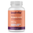 BESTVITE R- Lipoic Acid 100mg Stabilizowany bio- Enhanced ® Na- RLA (120 Kapsułki wegetariańskie) Brak stearynianów - Brak środków przepływowych - Wegan - Non-GMO - Gluten Free