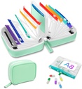 A8 Wodoodporny zestaw organizatorów piłek, Twice- Daily Big Pill Organizator na siedem dni, Pill Storage z 14 Kolorowo kodowane Pouches, wielokrotnego użytku Travel Medicine Organizator