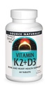 Źródło Naturals Witamina K2 + D3 Bone & Heart Health Complex - 400 j.m. Witamina D3 & 100 µg Witamina K2 (MK- 7) z Wapniem - 60 Tabletki
