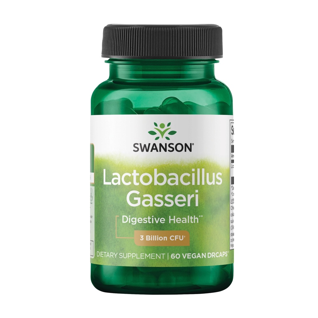 Swanson Lactobacillus Gasseri - suplement probiotyczny wspierający zdrowie pokarmowe z 3 milionami CFU - Satyety Design- Release & Fat Metabolistic Support - (60 kapsułki wegetariańskie)