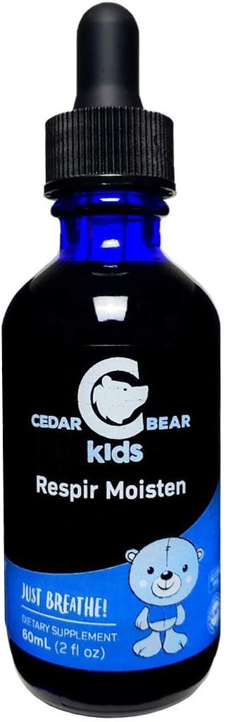 Cedar Bear Respir Moisten dla dzieci płynny suplement ziołowy, który nawilża i łagodzi podrażnione tkanki oddechowe i łagodzi sporadycznie suchych kauczuków 2 Fl Oz