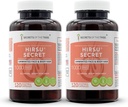 Hirsu Secret 120 Kapsułki (2 szt.), 1000 mg, Saw Palmetto, Black Cohosh, Vitex, Spearmint, Lavender, Zielona herbata. Niechciane włosy twarzy i ciała (2x120 kapsułki)