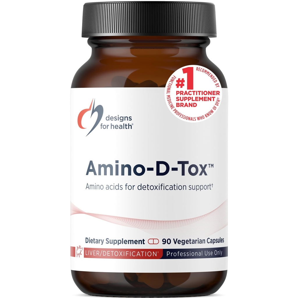 Designs for Health Amino- D- Tox - Amino Acid Detox + Liver Cleanse Support - Supplement Blend with Glycine, Calcium D Glucarate, NAC + More - Non-GMO (90 kapsułki)