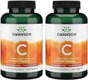 Swanson Timed- Release Witamina C z Rose HIPS System immunologiczny Wsparcie skóry Kardiochirurgiczne Suplement przeciwutleniający 500 mg 250 tabletek (Tab) (2 opakowania)