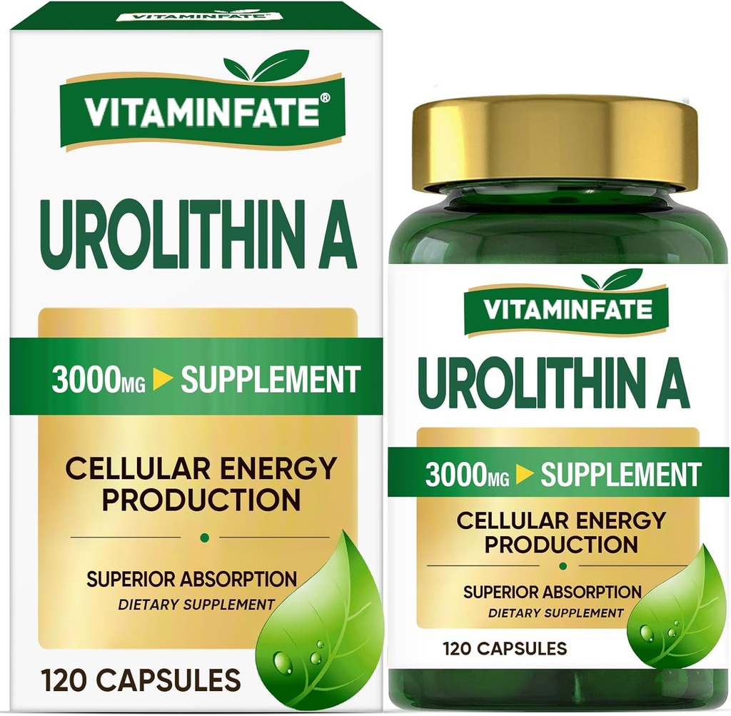 3000 MG Urolithina Suplement - 120 Kapsułki Wspiera przeciwutleniacz, Wzmożony zdrowy starzenie, Mitochondrial, Naprawa komórek dla mężczyzn i kobiet