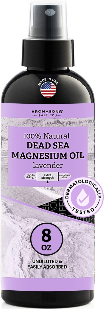 Aromasong Ekstra Siła Ultra Czysty Magnezu Spray z 100% Natural Lavender 8 OZ