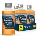 Pedialyt Fast Hydration Electrolyte Solution, Pomarańczowy, Napoje nawadniające, 33,8 Fl Oz (Opakowanie 4)