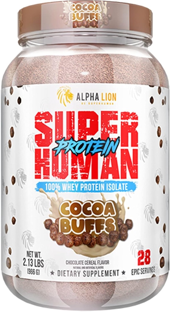 ALPHA LION Superludzki proszek białkowy serwatki, Great Desting Pure Whey Protein Isolate, Niskie węglowodany, niski cukier, No Bloat Post Workout, Odzysk mięśni i wzrost (28 Służenie, Premie kakaowe)