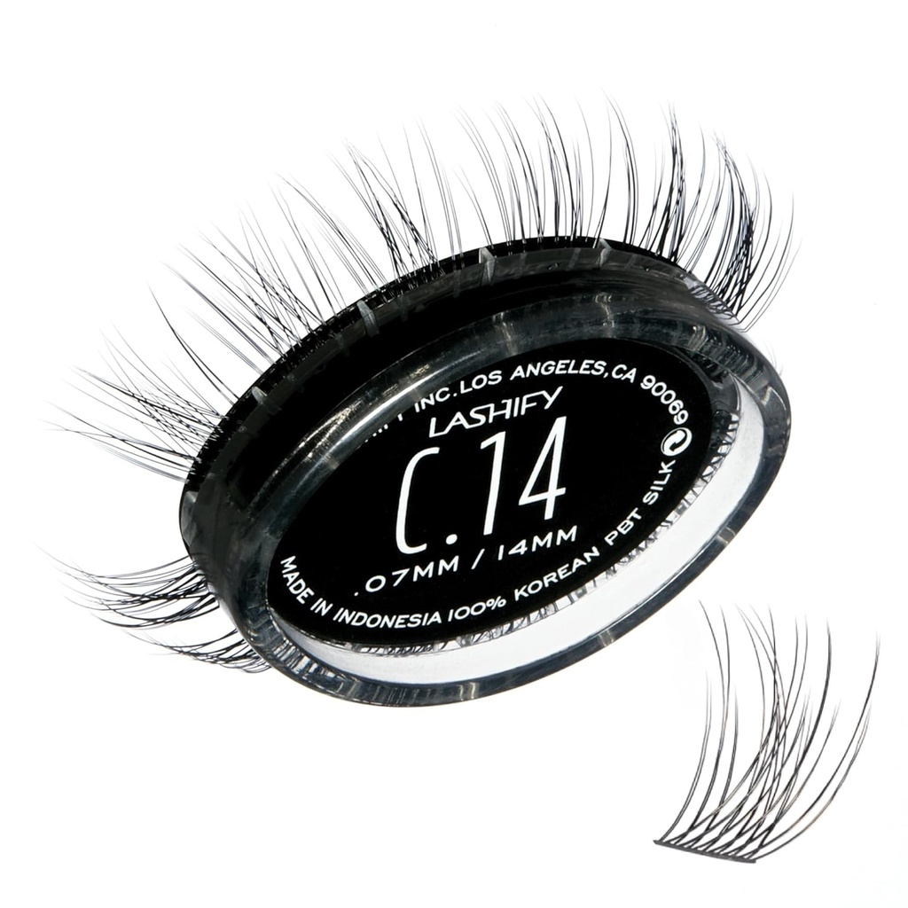 Lashify Curl 14mm Gossamer DIY Eyelash Rozszerzenia Refill, czarny, łatwe fałszywe rzęsy dla naturalnego wyglądu