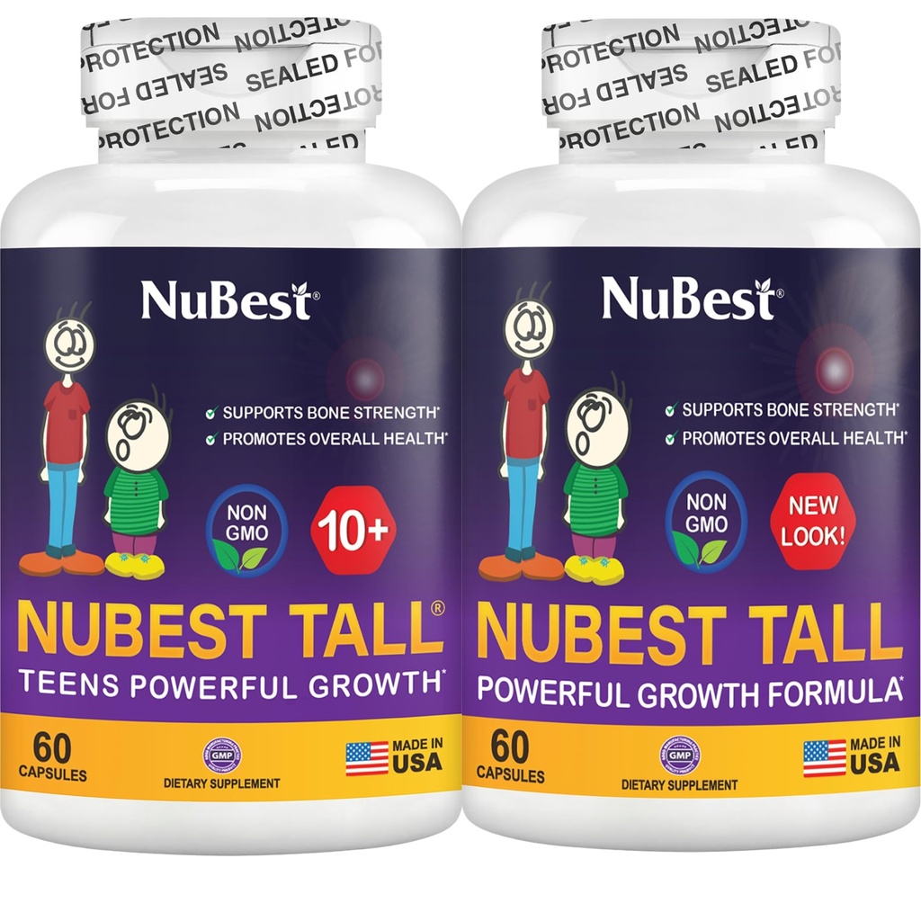 NuBest Bundle Tall 10 Wysoka 124; Wsparcie wzrostu dla dzieci i młodzieży 124; Wapń, Witaminy D3 K2, Kolagen & Zioła 124; Siła kości, Focus & Development