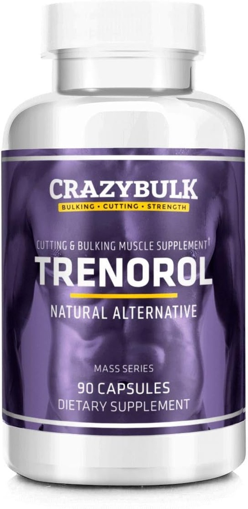 Trenorol Natural Bodybuilding Supplement for Mass Muscle Gains, Cutting and Bulking Fases, Siła i odżywianie (90 kapsułki)