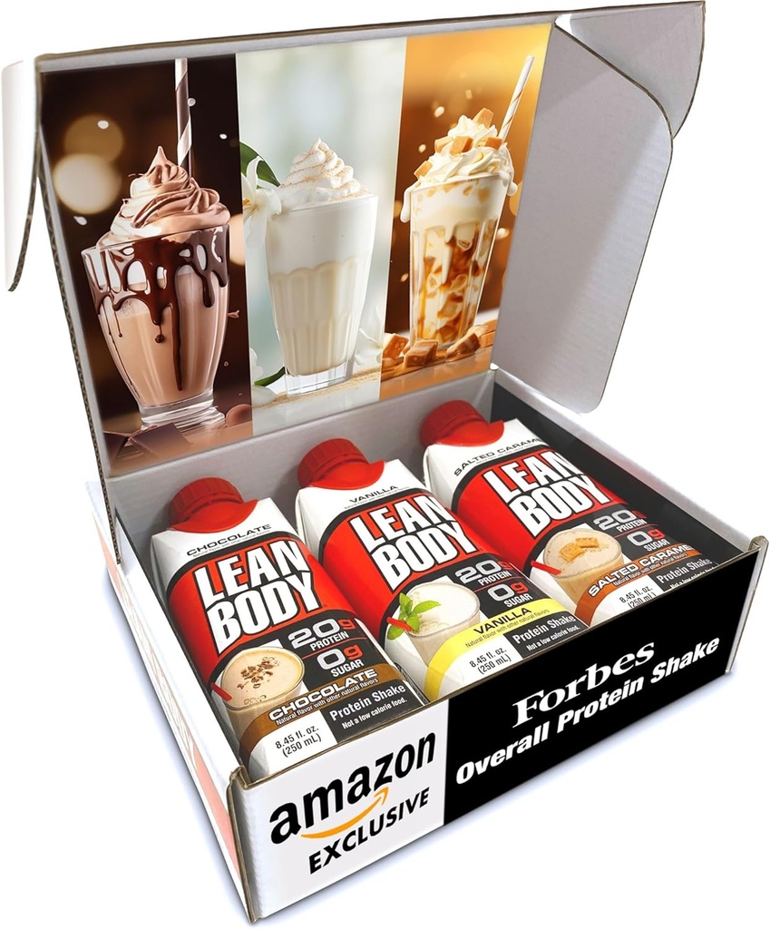 Labrada Lean Body Triple Taster Pack: 124; On- The- Wstrząśnij białkiem serwatkowym, Zero cukru, Gluten Free, Wzbogacony o 22 witaminy i minerały 8.45Fl Oz (Opakowanie 3)