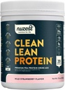 Nuzest - Proszek z protein grochowych - Białko o czystej barwie, Proszek z proteiny roślinnej Premium, Bezmleczny, Bez glutenu, Bez GMO, Wstrząs białkowy (1.1 Funt (1), Wild Strawberry)