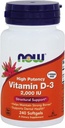 Teraz żywność, (2 opakowania) Witamina D-3 Wysoka moc, 2000 j.m., 240 Softgels