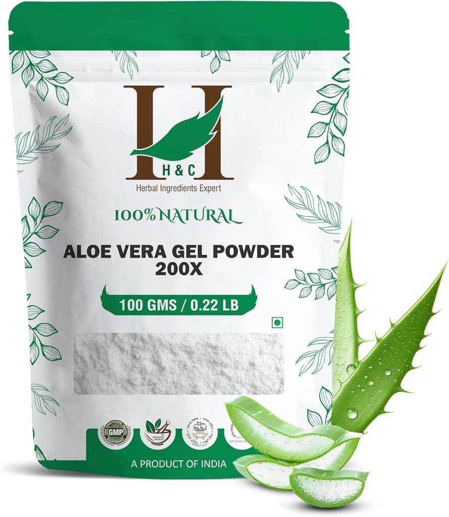 H & C Herbal Ingredients Expert 100% Czysty Aloe Vera Gel Fertilizer Proszek 200X 100g Względu 124; Silny stymulator korzeniowy 124; Budowa odporności roślin