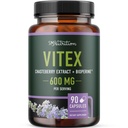 Vitex Chasteberry Supplement 600mg XI124; Agnus Castus for Women 's Hormon Balance, Menopauza, Regularność menstruacyjna i trądzik hormonalny * XI124; Certified gluten- Free, Vegetarian XI124; 90 Kapsułki, 3- Month Supply