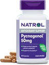 Natrol Pycnogenol kapsułki, Ochrona przeciwutleniająca, Suplement Chroni przed utlenianiem komórkowym i uszkodzeniem związanym z wiekiem, Europejski Morski wyciąg z szczelinowania sosny, Wspiera obieg, 50 mg, 60 Count