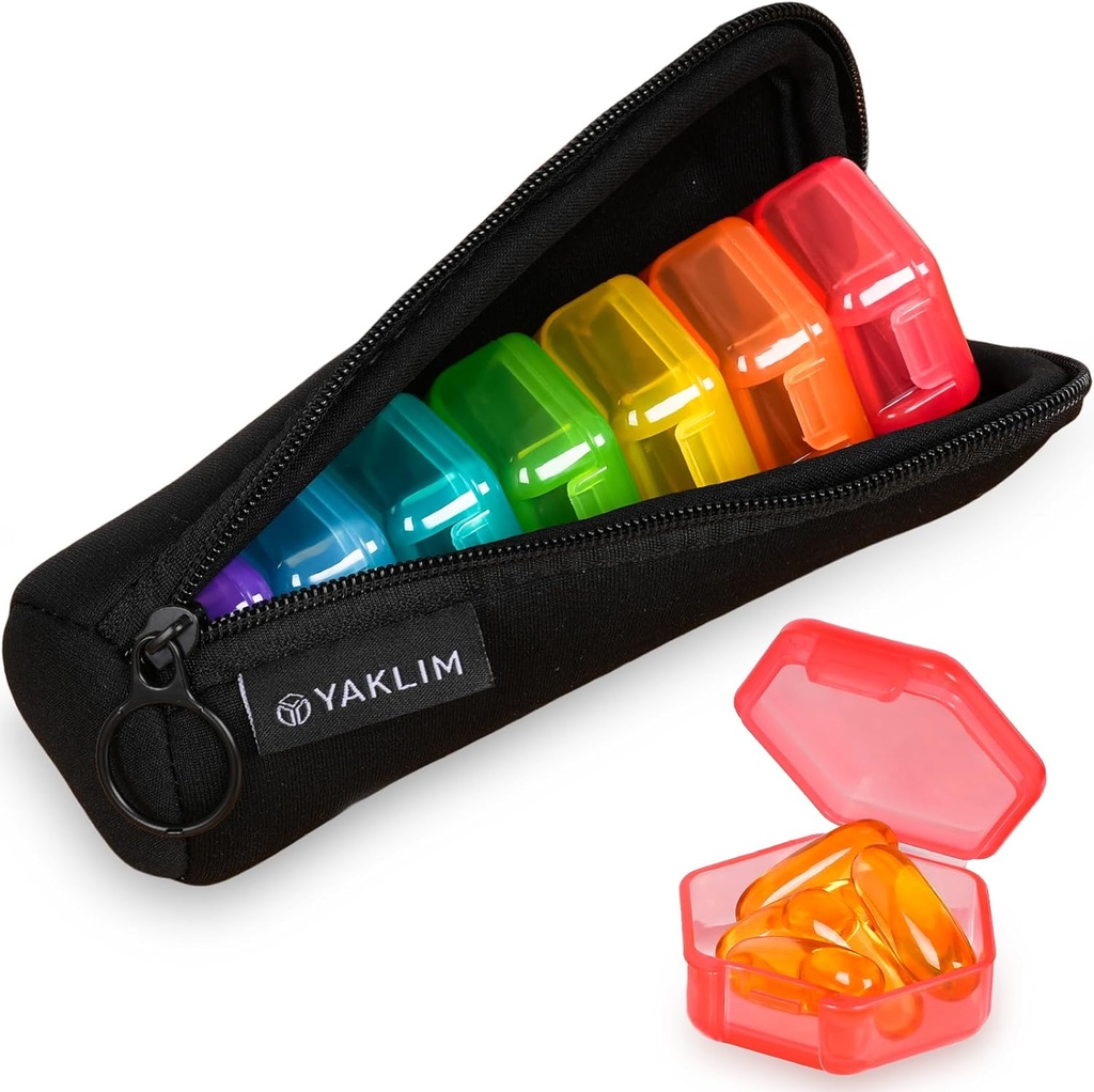 Małe pudełko na pióro, 7 opakowań na pióro z torbą, mini pióro organizer do torebki kieszonkowej, codzienne przenośne pudełko na witaminy medyczne, pudełko na olej rybny, pudełko suplementu