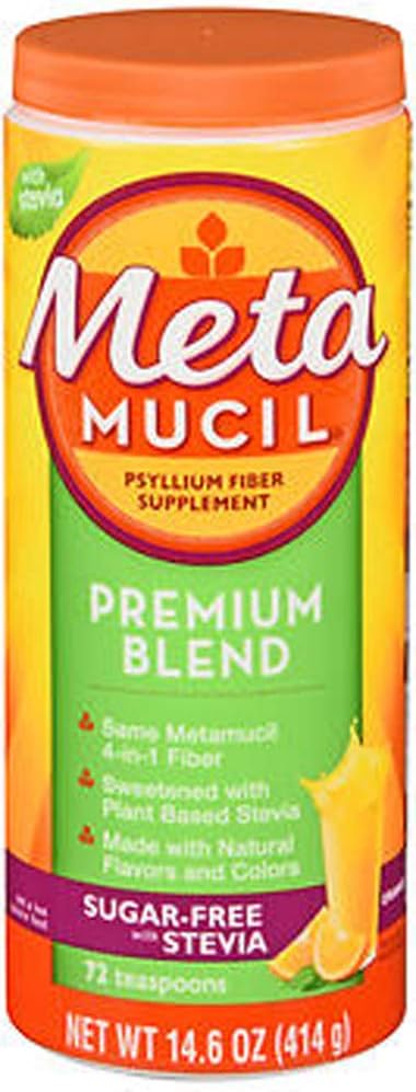 Metamucyl Premium Mieszanka Pzylium Proszek Fiber Sugar- Free Stevia Orange - 14.6 oz