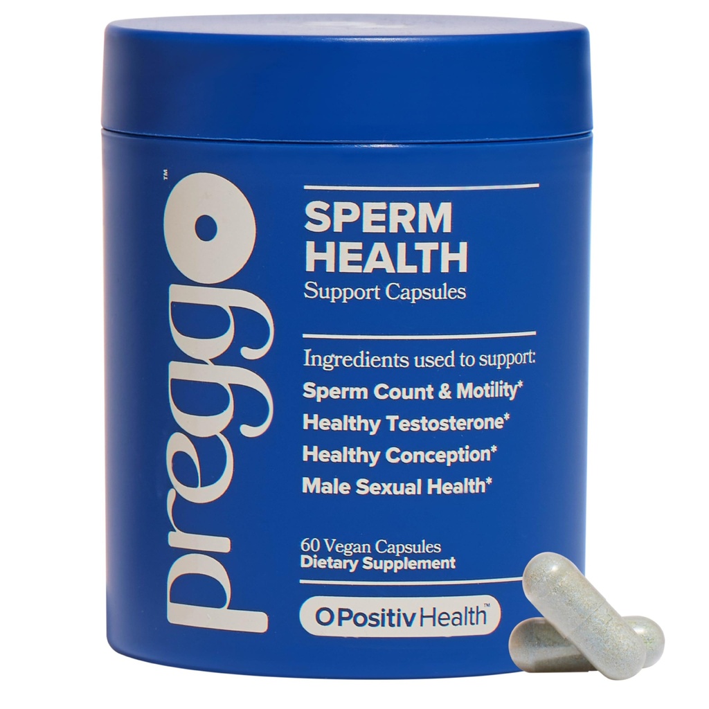 O Pozytiv Preggo Sperm Kapsułki zdrowia dla mężczyzn - OBGYN- Przygotowane do poprawy Sperm Count & Motility z Tongkat Ali, NAC, Kwas Lipoiczny Alfa - Mężczyzna Reproductive Health, 60 Count (Pack of 1)