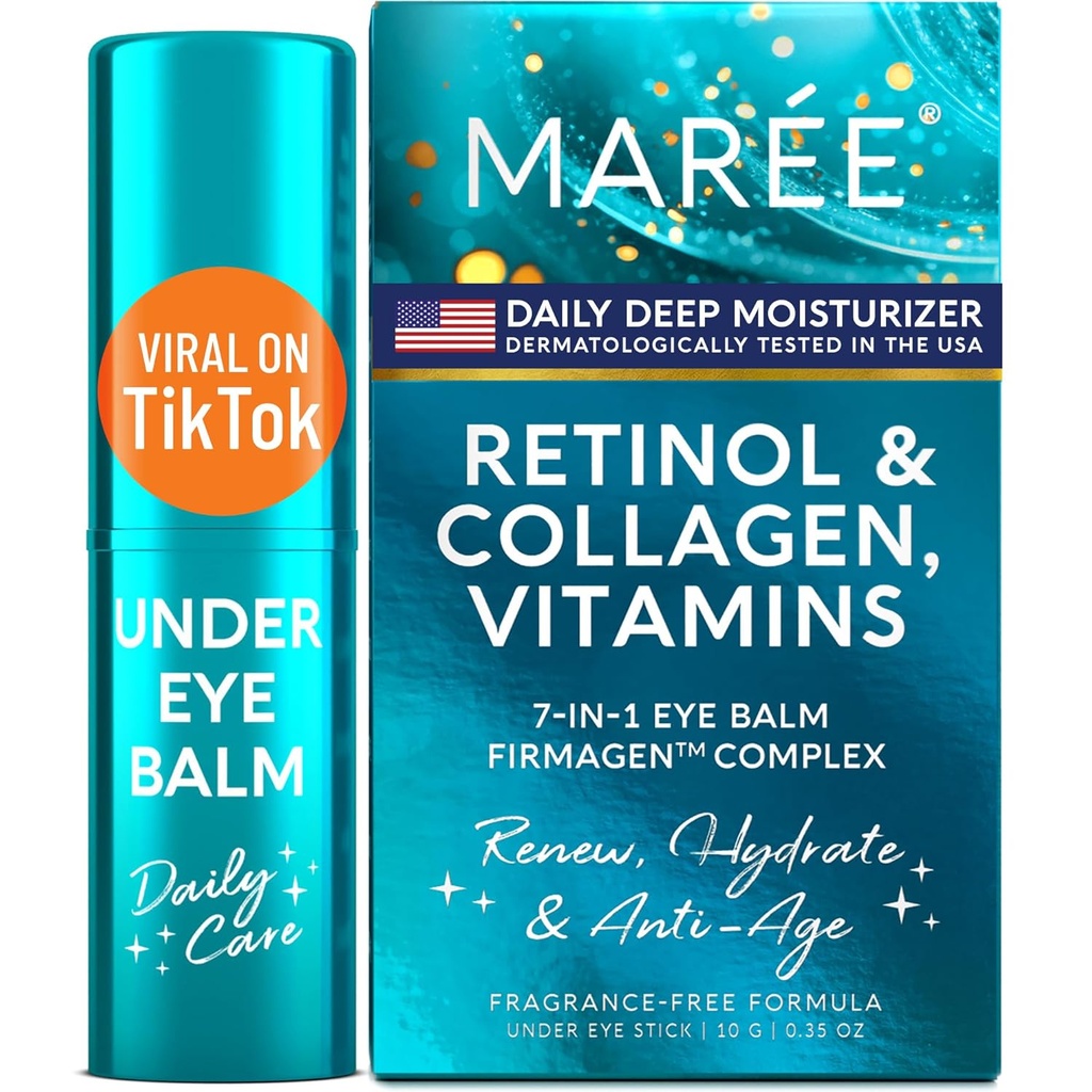 MAREE pod balsam do oczu Stick z Retinol & Ceramid Complex - Nawilżacz twarzy do ciemnych kręgów i zmarszczki - Pod powieką Brightener Stick, Anti Wrinkle Hydrating Face Skincare