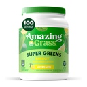 Zadziwiająca zielona trawa Superfood Energy: Super Zielony Proszek & Roślina Kofeina oparta na zielonej herbaty, Burak korzeniowy proszek & Nasienie Flax, Limy cytryny, 100 Słupki (Packaging May Vary)