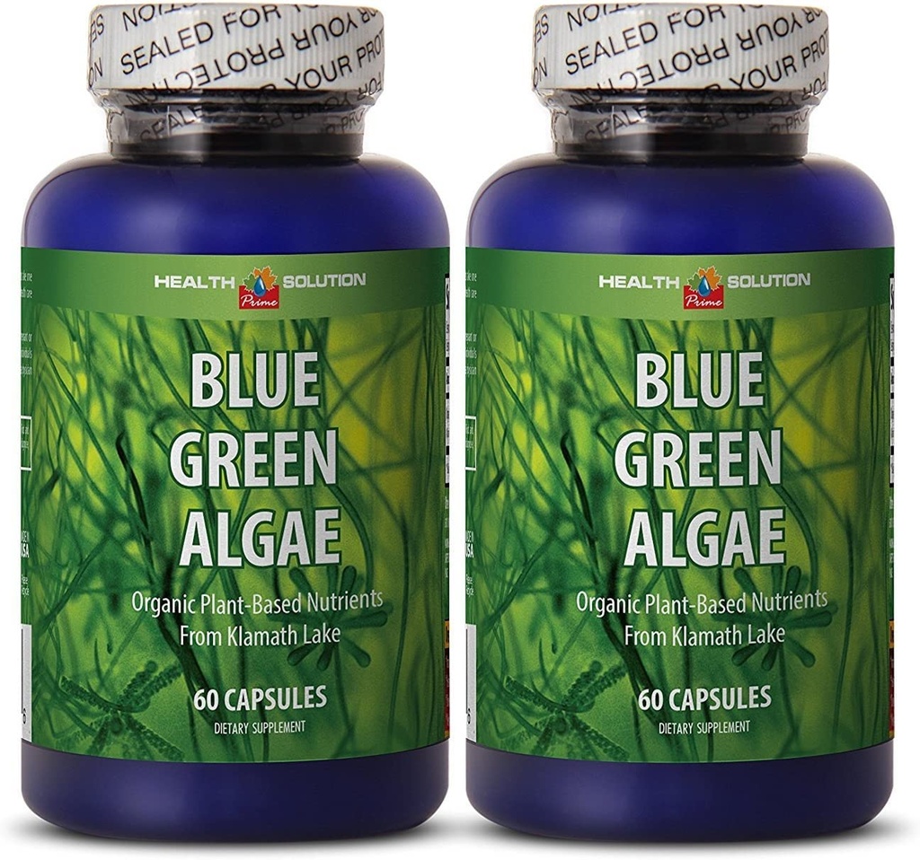 klamath niebieski zielony algi - BLUE GREEN ALGAE 500MG od Klamath Lake - przeciwutleniacze suplementy diety, spirulina tabletki dodatkowa siła, pigułki energii dla kobiet immunologicznego booster - 2 Bot 120 Kapsułki