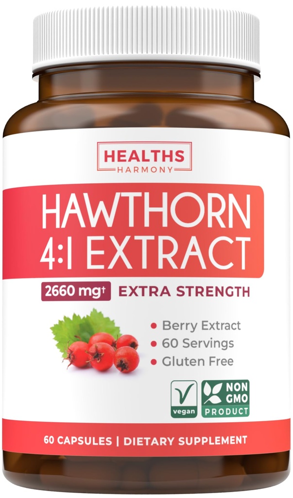 Ekstrakt Super Potężny Hawthorn Berry Kapsułki - Suplement Hawthorn Berry Made from Extra Siła Koncentrat do wsparcia serca i zdrowia trawiennego - Wegan Non-GMO & Gluten Free (2 Month Supply)