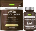 Żywe kultury + Lab4 Probiotyki + Wegan Vanilla Collagen Protein Powder Wegan Bundle, Kompletny Kolagen Wzmacniacz Formuła + 25 Miliard CFU Probiotic z non-Bloating Prebiotic, przez Igennus
