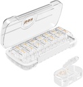 HBlife Cotygodniowy Pill Organizator i Dispenser 2 razy dziennie, Codzienne AM i PM Travel Pill Box Kontener 7 Dni dla witamin, Medycyna, Suplementy i Olej Rybny, Dustproof Medicine Divider Case (Clear)