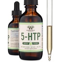 5HTP płynne krople - bardziej pochłaniające i skuteczne niż 5 HTP kapsułki (60 Służenia 50mg 99% + 5- HTP) Suplement serotoninowy dla nastroju, snu i relaksacji przez podwójne drewno