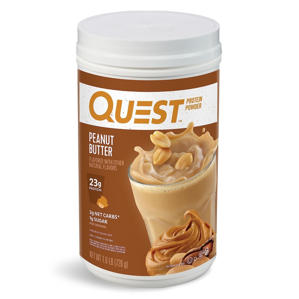 Quest Nutrition Peanut Butter Protein Powder, 23 g Protein, 1 g Cukier, Niskie węglowodany, Gluten Free, 1.6 Funt, 23 Słupki
